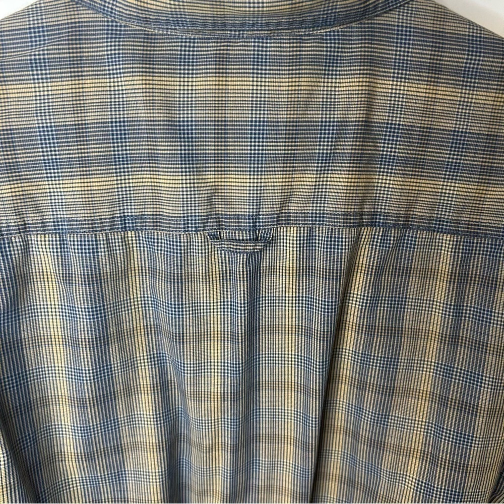 Columbia Men’s Tan and Navy Blue Plaid Button Down Collar Shirt, Size XL - Picture 5 of 9